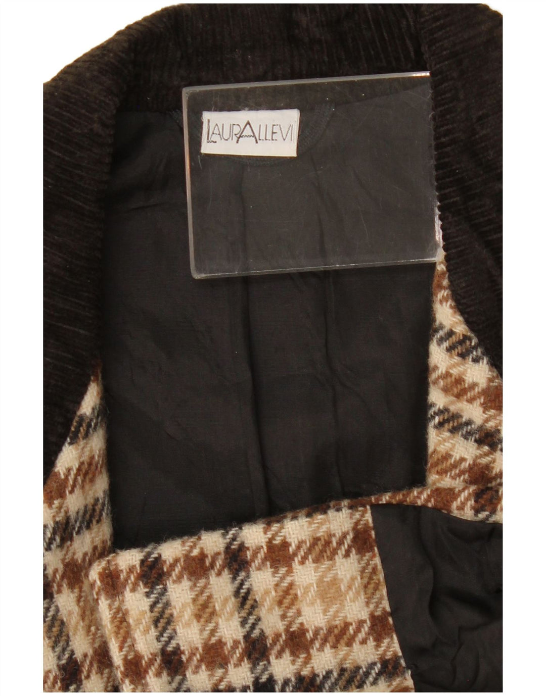Vintage mujer 2 botones Blazer chaqueta Reino Unido 14 medio beige Houndstooth