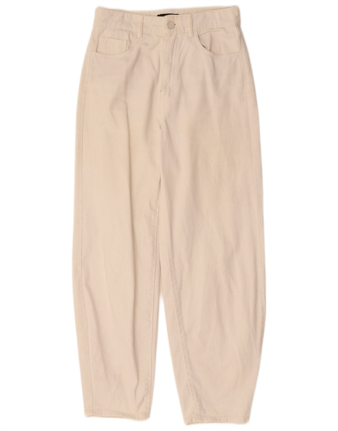 MASSIMO DUTTI Vaqueros cónicos de cintura alta para mujer EU 36 XS W26 L28 Blanco