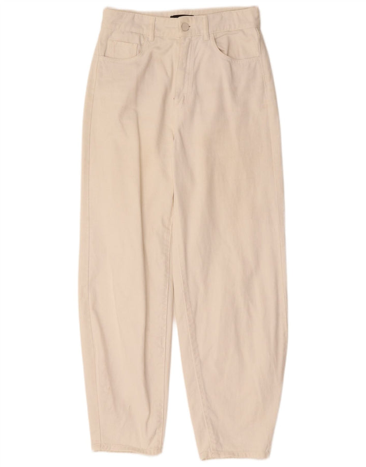 MASSIMO DUTTI Vaqueros cónicos de cintura alta para mujer EU 36 XS W26 L28 Blanco