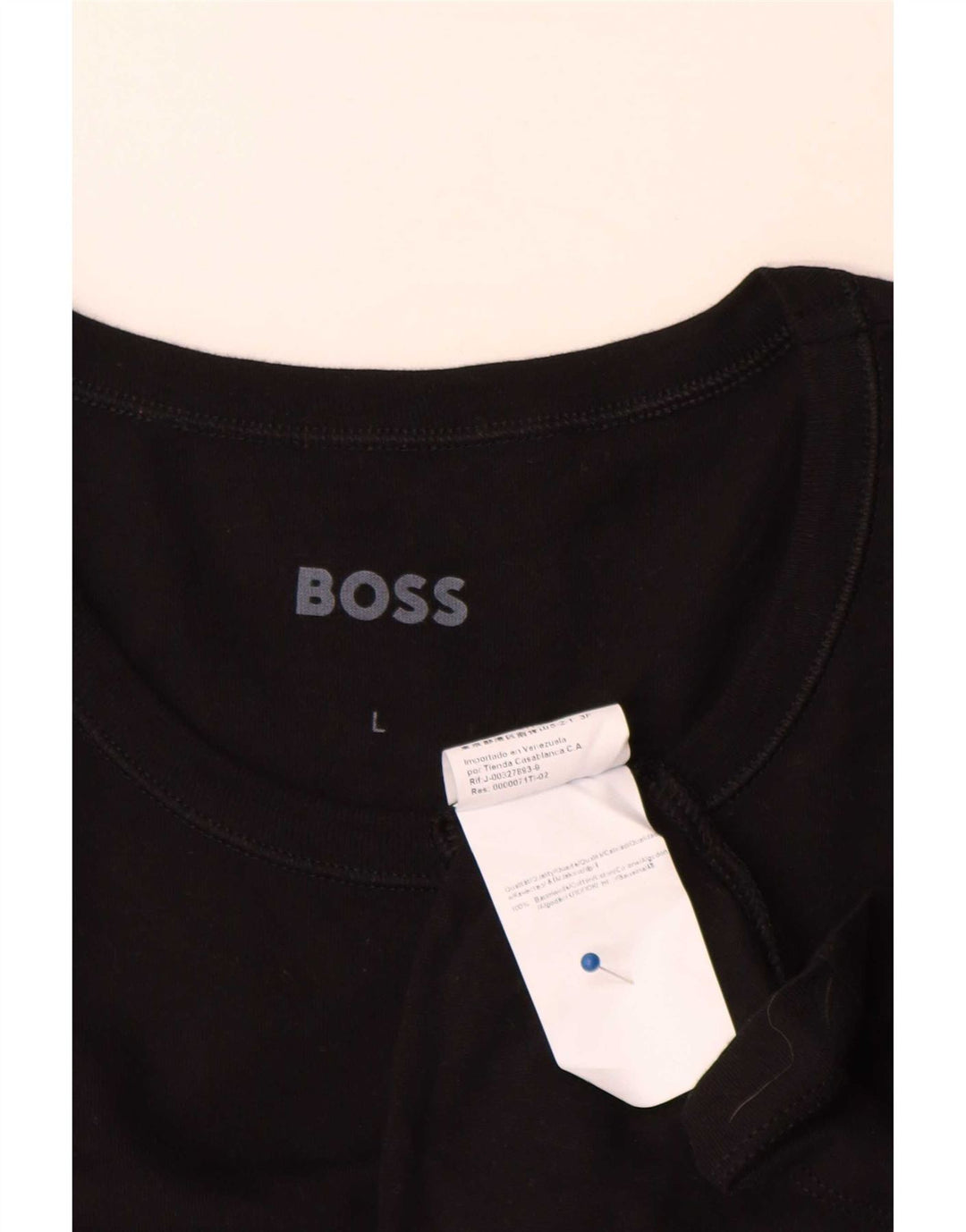 Hugo Boss Mujer Camiseta Top Grande Algodón Negro