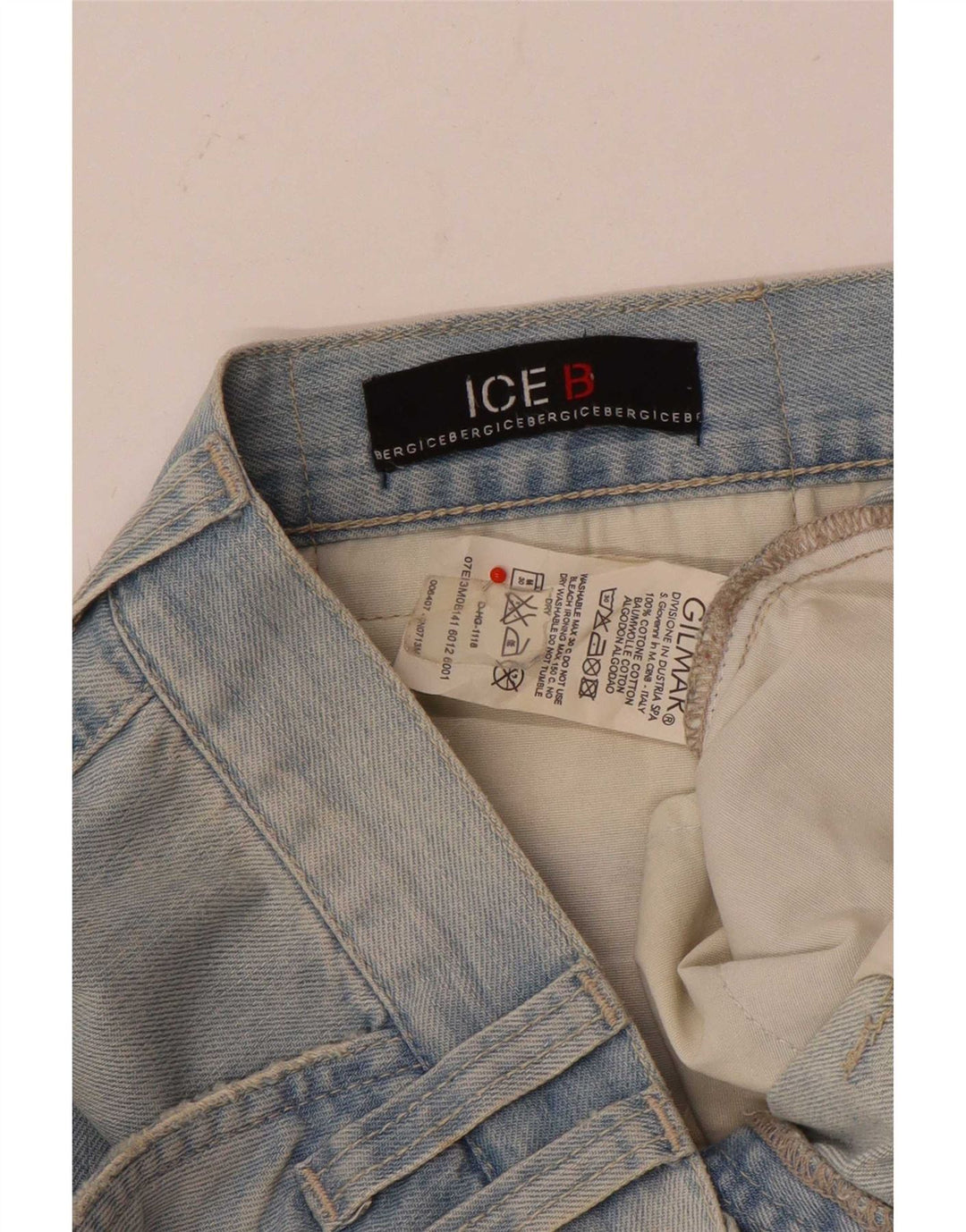 Iceberg Pantalones cortos vaqueros cargo para hombre W36 Algodón azul grande