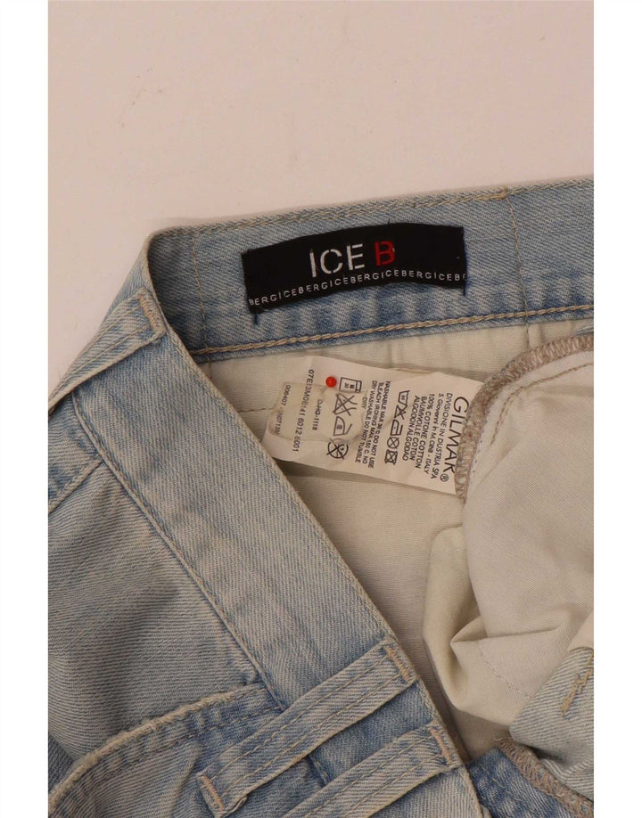 Iceberg Pantalones cortos vaqueros cargo para hombre W36 Algodón azul grande