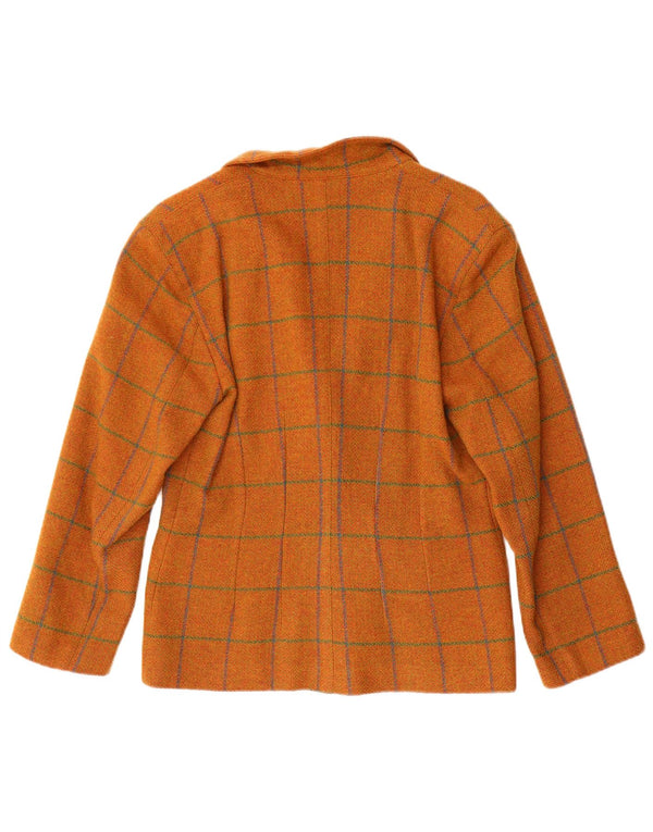 Penny Black Chaqueta tipo blazer de 2 botones para mujer UK 40 Lana a cuadros naranja mediana