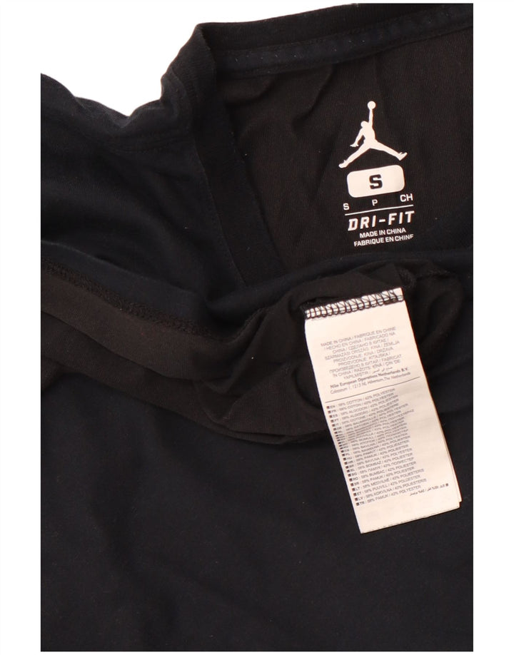JORDAN Camiseta gráfica para hombre Top deportivo de algodón negro pequeño