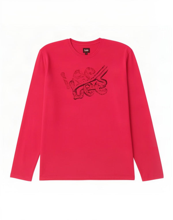 Lee Top gráfico para mujer de manga larga UK 40 XL Algodón rosa