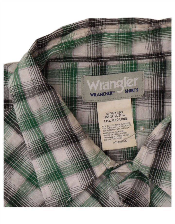 Wrangler Camisa alta para hombre 2XL Algodón a cuadros verdes