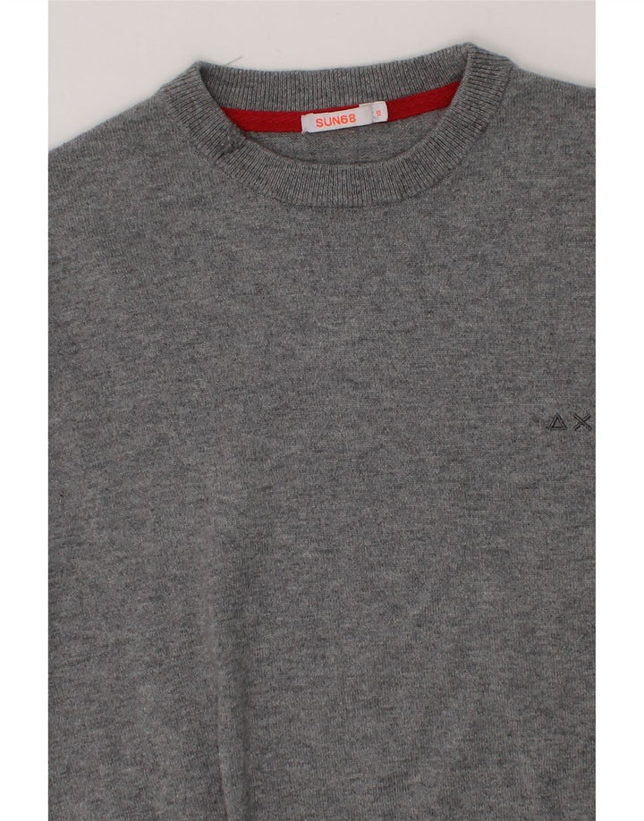 SUN68 Boys Crew Neck Jumper Sweater 9-10 Years Grey Wool Vintage Sun68 and Second-Hand Sun68 from Messina Hembry 