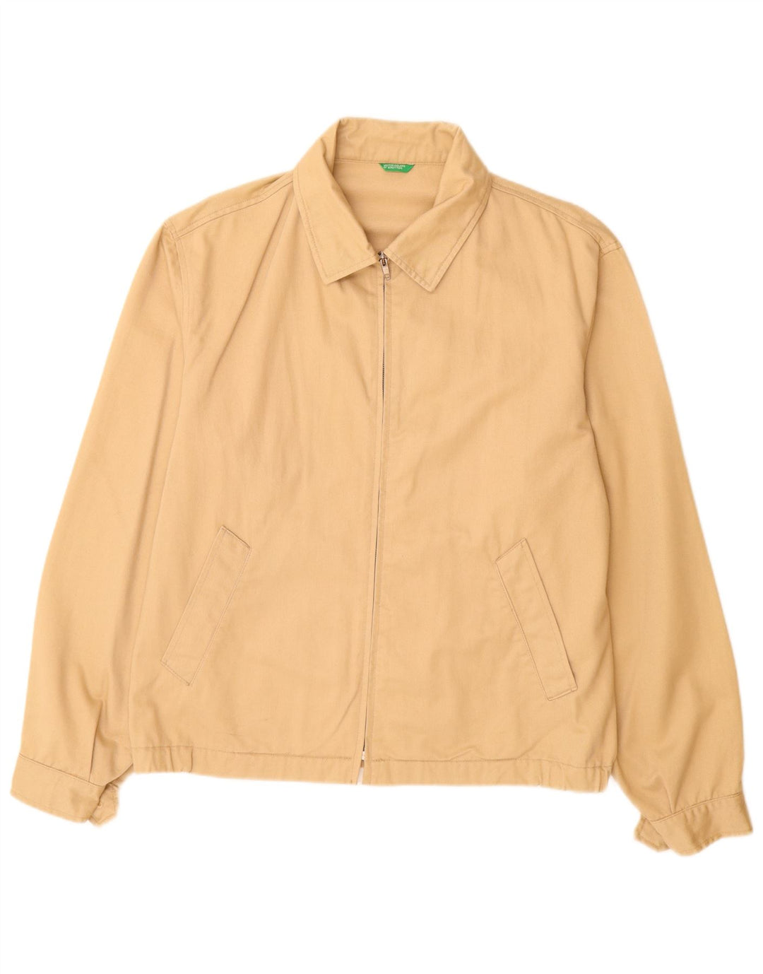 Benetton Cazadora Bomber Hombre ES 38 Algodón Beige Medio