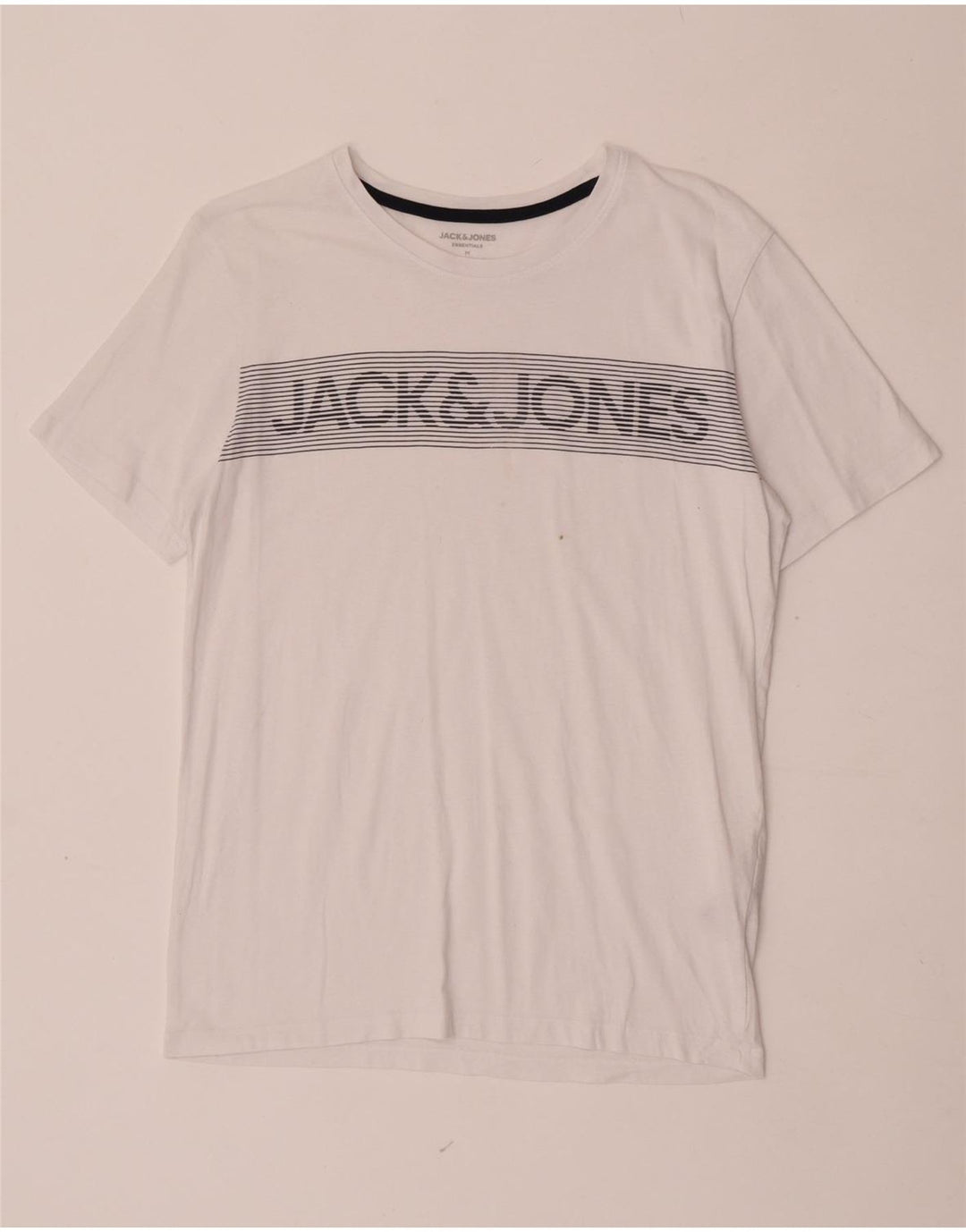 Jack & Jones Hombre Camiseta Gráfica Top Medium Blanco Algodón