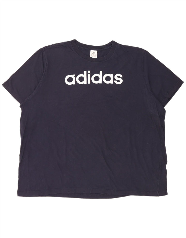 ADIDAS Camiseta gráfica para hombre Top 3XL Azul marino Algodón