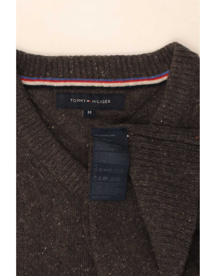 Tommy Hilfiger Jersey con Cuello en V de Lana Gris Medio para Hombre