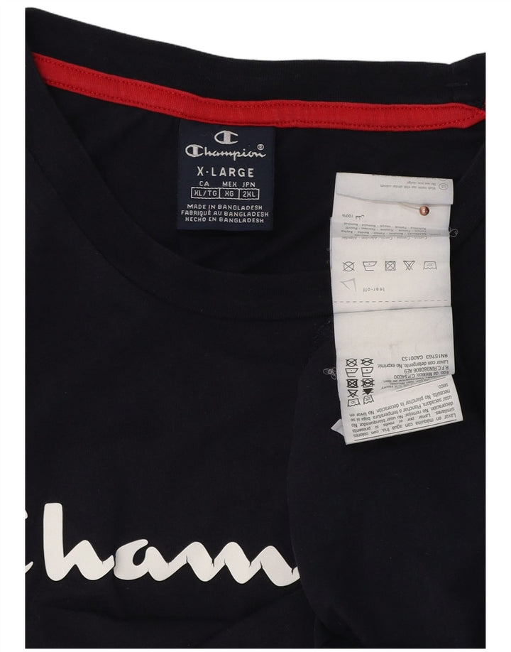 CHAMPION Camiseta gráfica para hombre Top XL Algodón azul marino