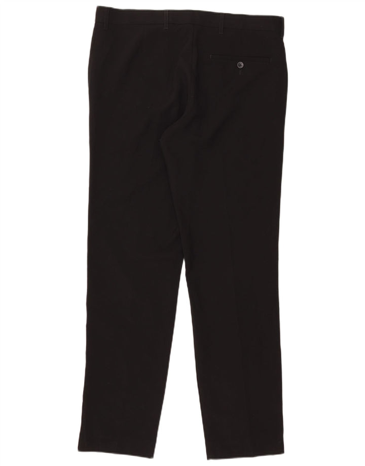 Marks & Spencer Pantalón chino de corte entallado para hombre W34 L31 Poliéster negro