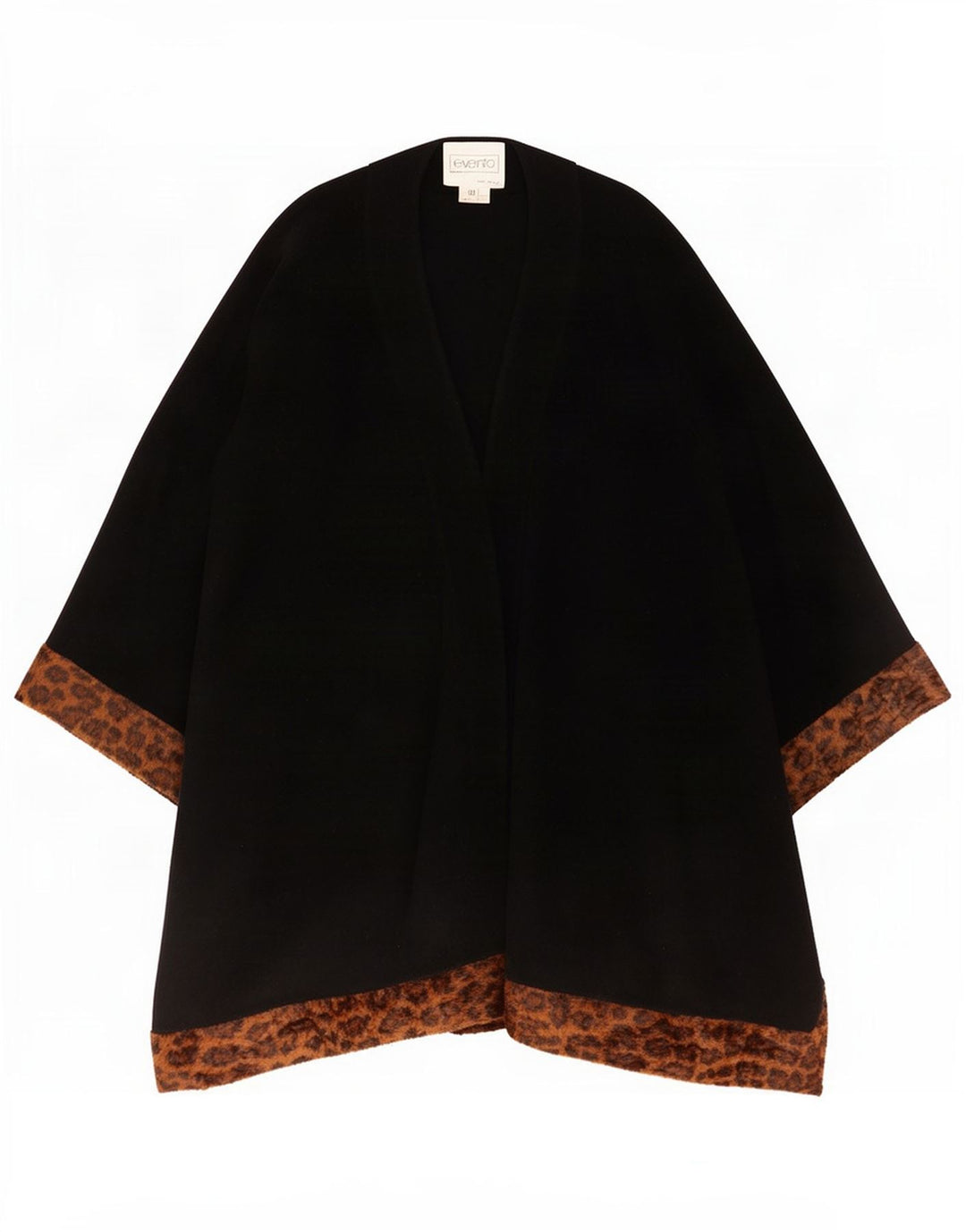 Abrigo vintage para mujer IT 42 Lana con estampado animal negro medio