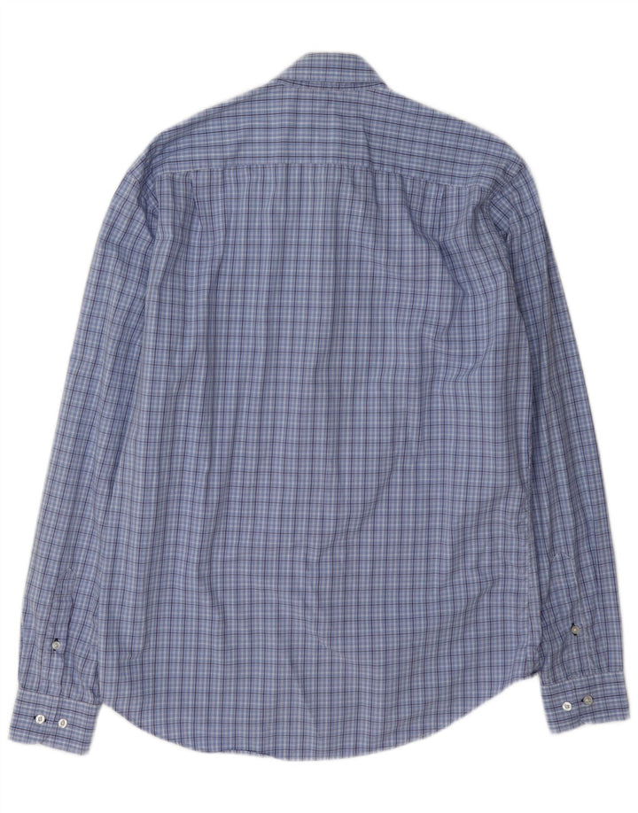 Camisa Lacoste Hombre Slim Fit Talla 40 Cuadros Azul Mediano