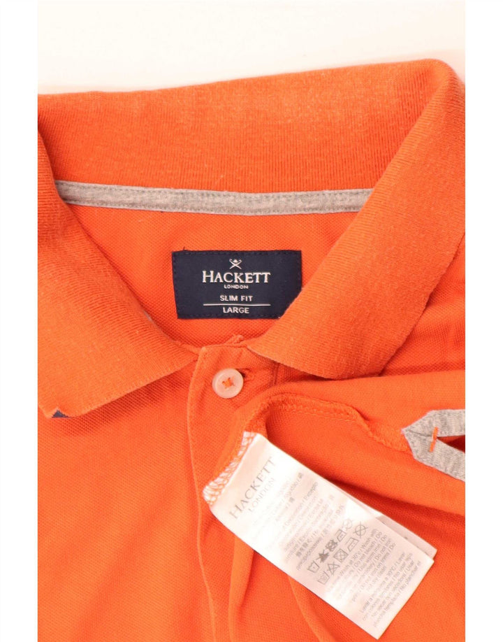 Hackett Polo Slim Fit para hombre de algodón naranja grande