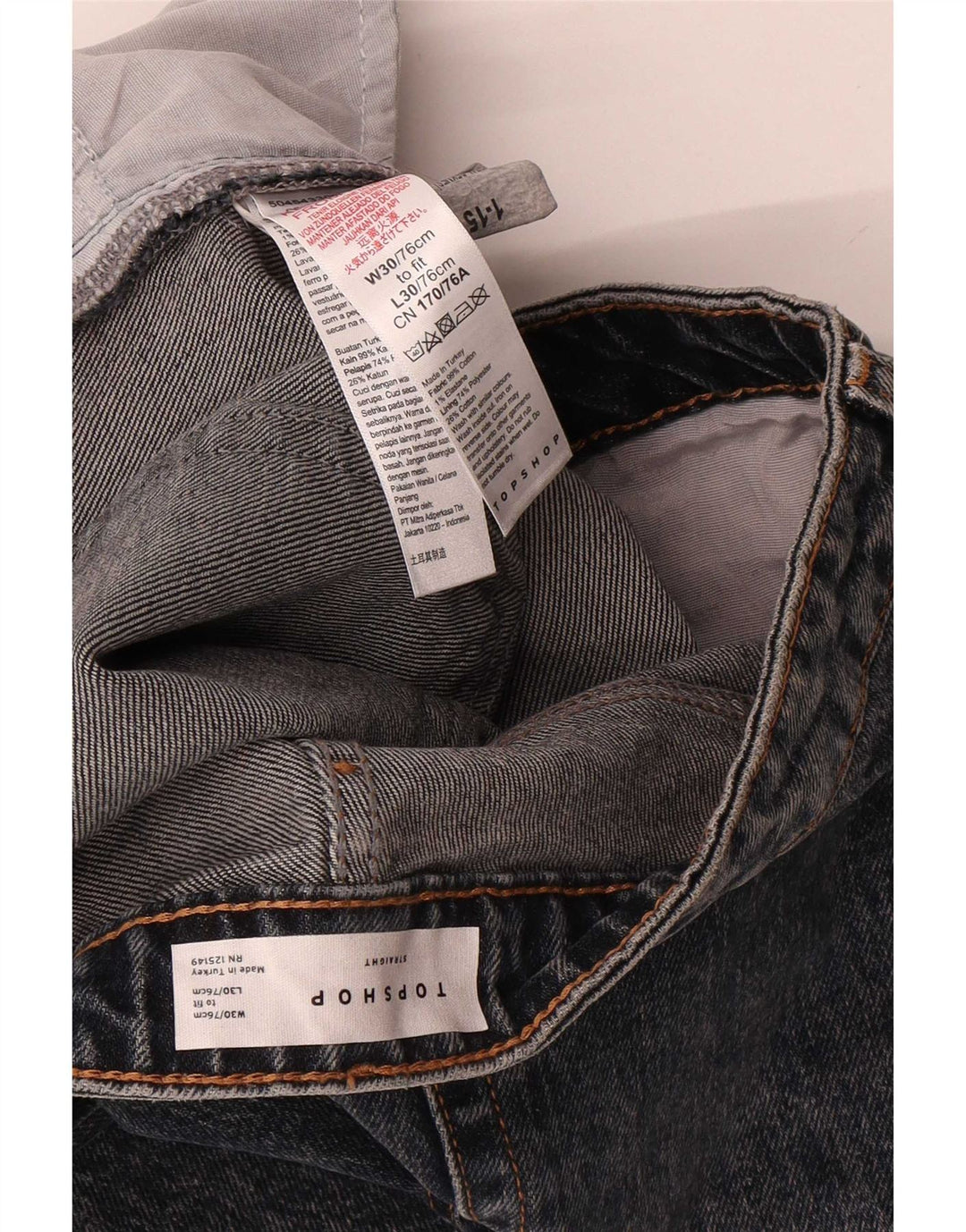 Vaqueros recortados para mujer Topshop W30 L25 Algodón negro