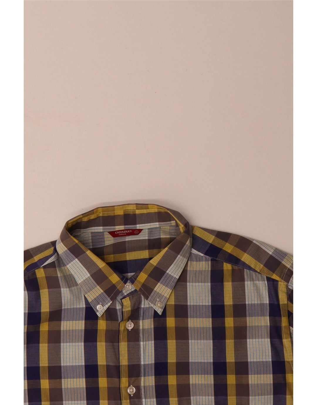 CARRERA Mens Short Sleeve Shirt XL Multicoloured Check Cotton