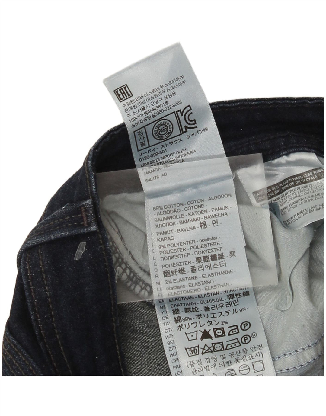 Levi's Mujer 529 Curvy Bootcut Jeans W31 L30 Algodón Azul Marino