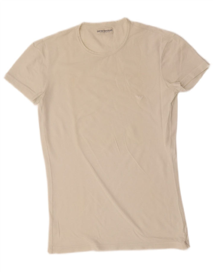 EMPORIO ARMANI Camiseta para mujer Top UK 10 Small White