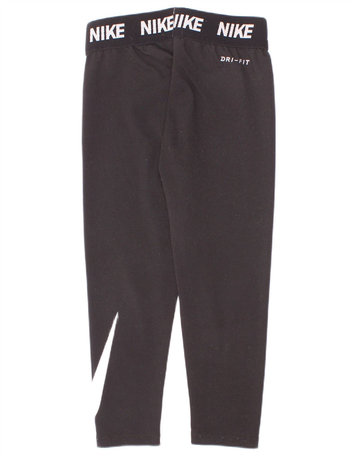 Nike Leggings Dri Fit Graphic para niñas 4-5 años Pequeño Negro Poliéster