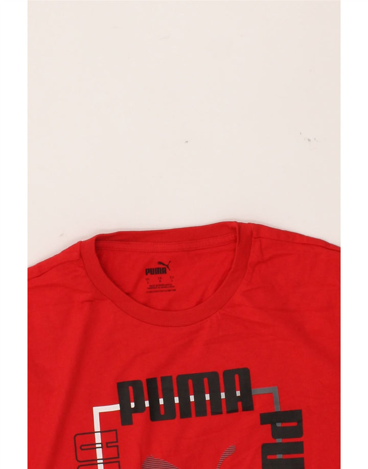 PUMA Mens Graphic T-Shirt Top Large Red Cotton Vintage Puma and Second-Hand Puma from Messina Hembry 