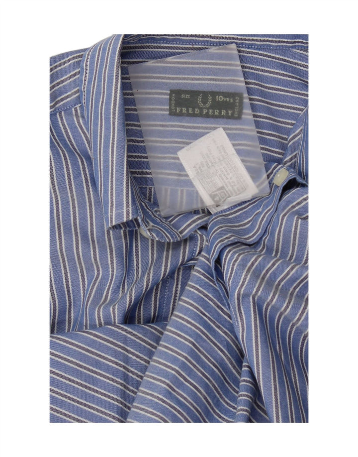Fred Perry Camisa para niño 9-10 años Algodón a rayas azules