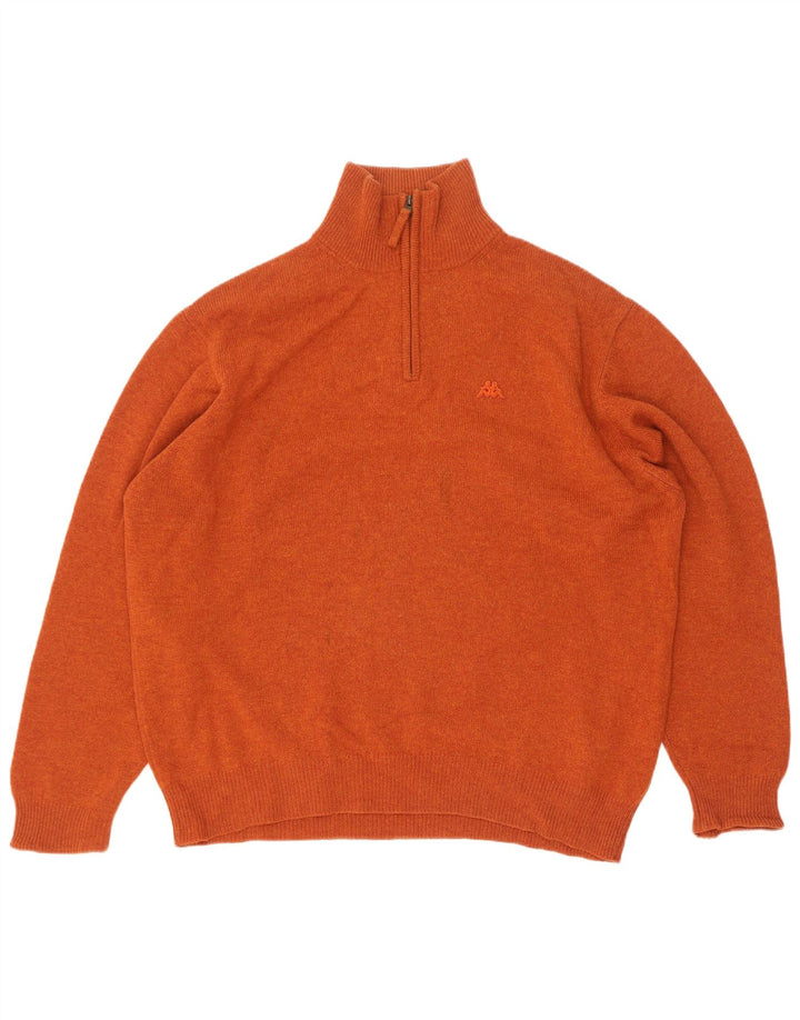 Kappa Hombre Zip Neck Jumper Sweater XL Naranja