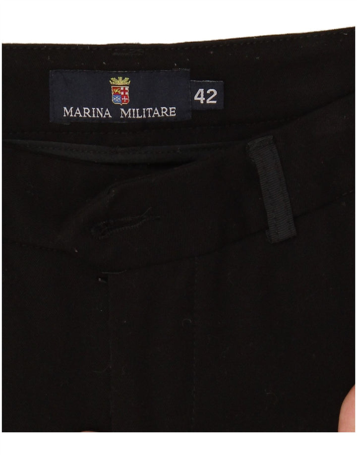 MARINA MILITARE Pantalones informales ajustados para mujer IT 42 Medium W30 L28 Negro