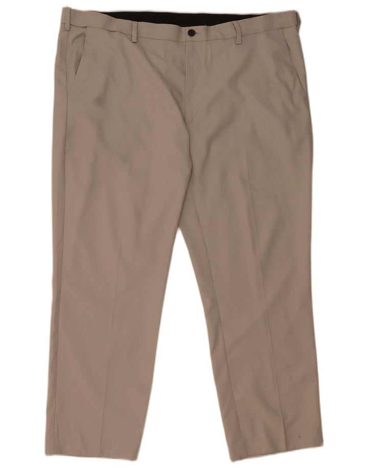Marks & Spencer Pantalón chino de corte regular para hombre W42 L28 Poliéster gris