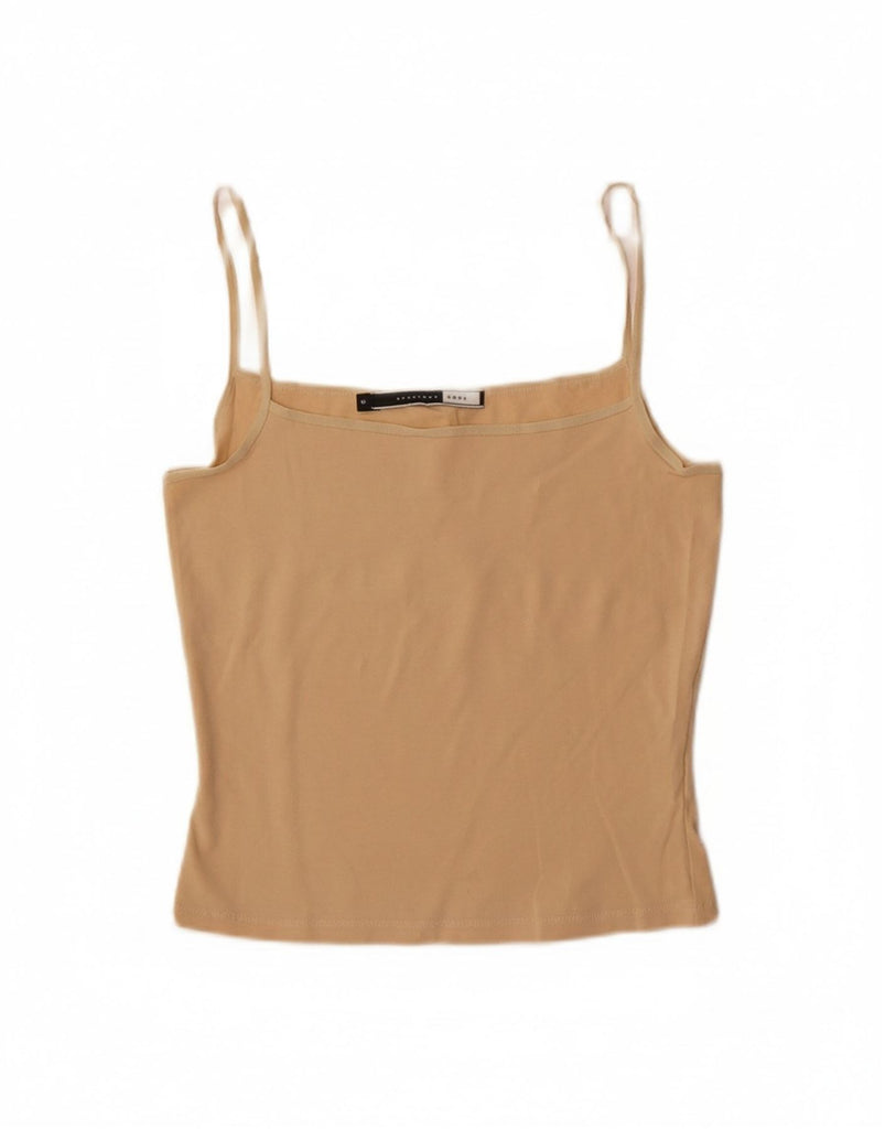 SPORTMAX Womens Crop Cami Top UK 12 Medium Beige Cotton Vintage Sportmax and Second-Hand Sportmax from Messina Hembry 