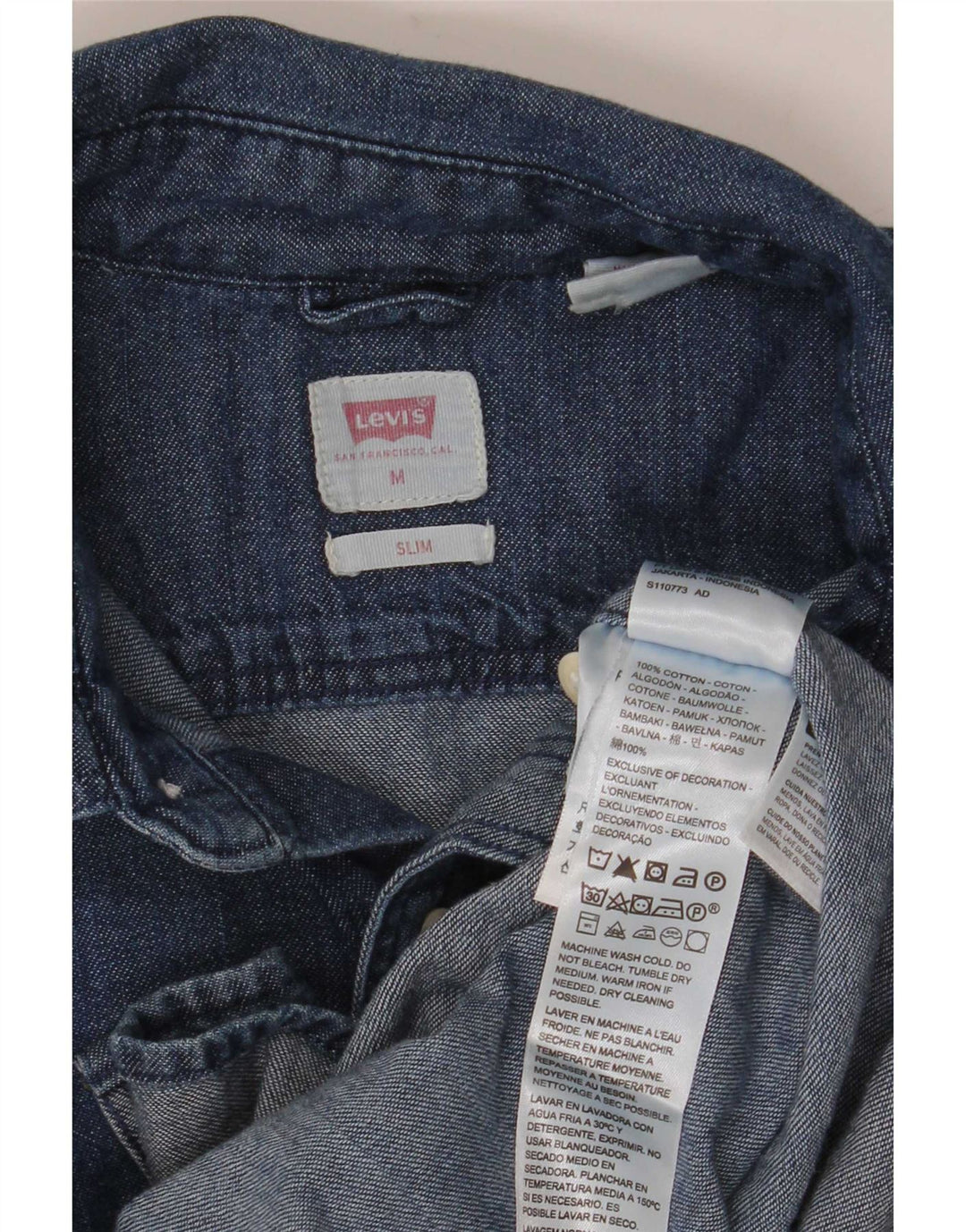 Levi's Hombre Camisa Vaquera Slim Fit De Algodón Azul Medio