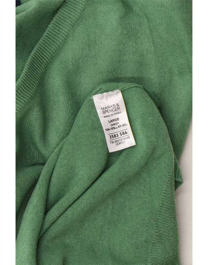 Marks & Spencer Suéter con Cuello en V para Hombre Acrílico Verde Grande