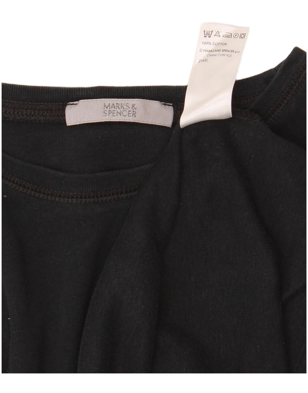 Marks & Spencer Top para mujer de manga larga UK 8 Small Algodón negro