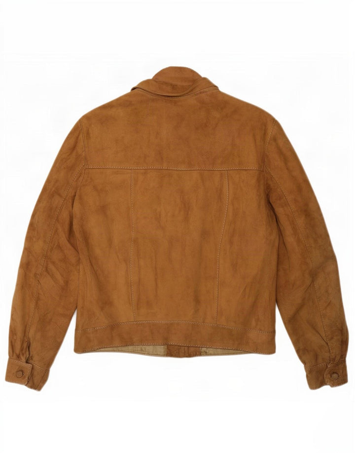 Vintage mujer ante chaqueta Reino Unido 14 marrón medio
