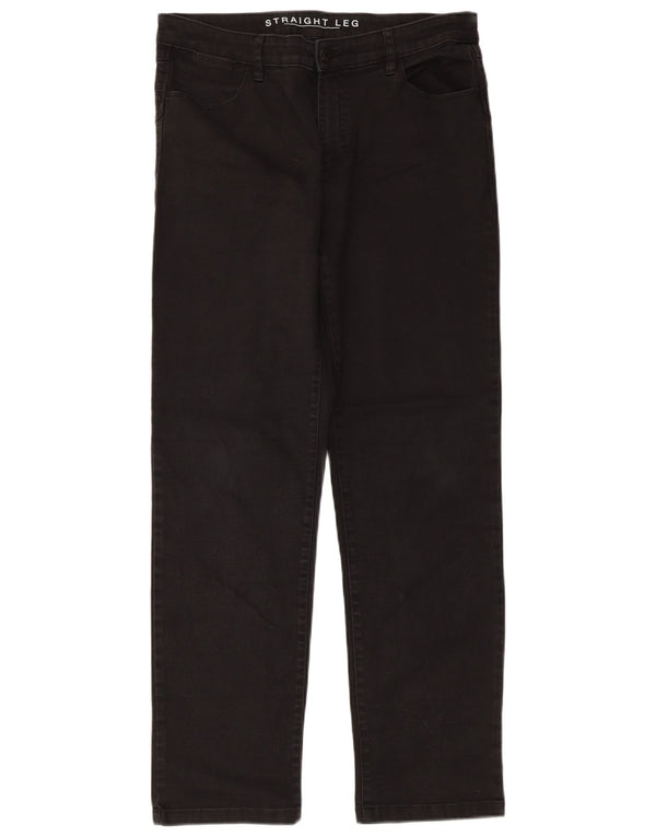 Marks & Spencer Pantalones Casuales Rectos para Mujer UK 44 Large W32 L28 Negro