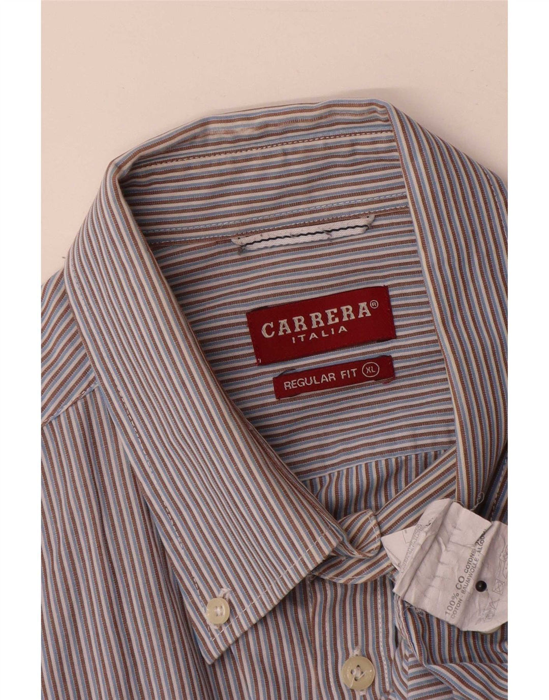 Camisa Carrera Hombre Regular Fit XL Algodón Rayas Azules