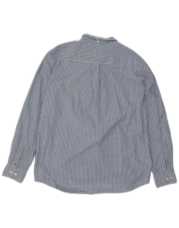 Tommy Hilfiger Camisa de corte clásico para hombre XL Algodón a cuadros azul