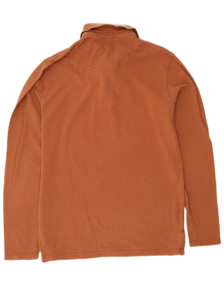Polo de manga larga para hombre Fat Face Marrón pequeño