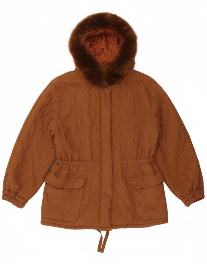 Ileana Zara Chaqueta acolchada con capucha extragrande para mujer IT 40 Small Brown