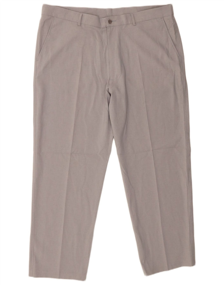 Farah Pantalón chino recto para hombre W42 L29 Poliéster gris
