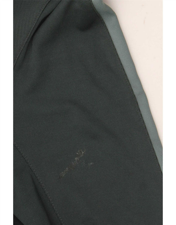 Nike - Camiseta con cuello y cremallera para hombre, manga larga, poliéster verde pequeño