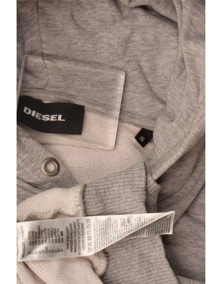Diesel Hombre Sudadera Con Capucha Gráfica Jersey Pequeño Gris