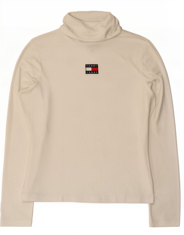 Tommy Hilfiger Top gráfico para mujer de manga larga UK 40 Grande Blanco