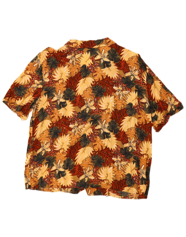Vintage mujer camisa de manga corta blusa Reino Unido 14 grande multicolor floral