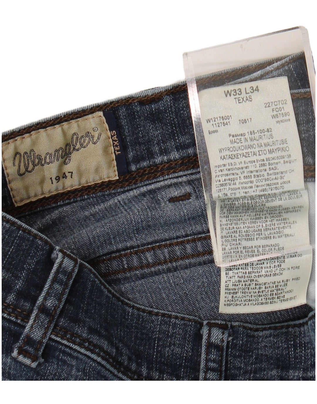 WRANGLER Vaqueros rectos Texas para hombre W33 L34 azul