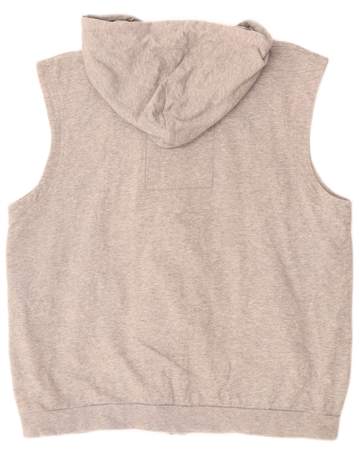 NIKE Sudadera con capucha sin mangas y cremallera para hombre UK 39/41 Algodón gris medio