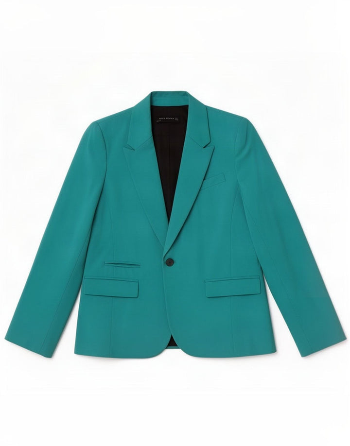 Zara Chaqueta Blazer De 1 Botón para Mujer UK 44 Grande Turquesa