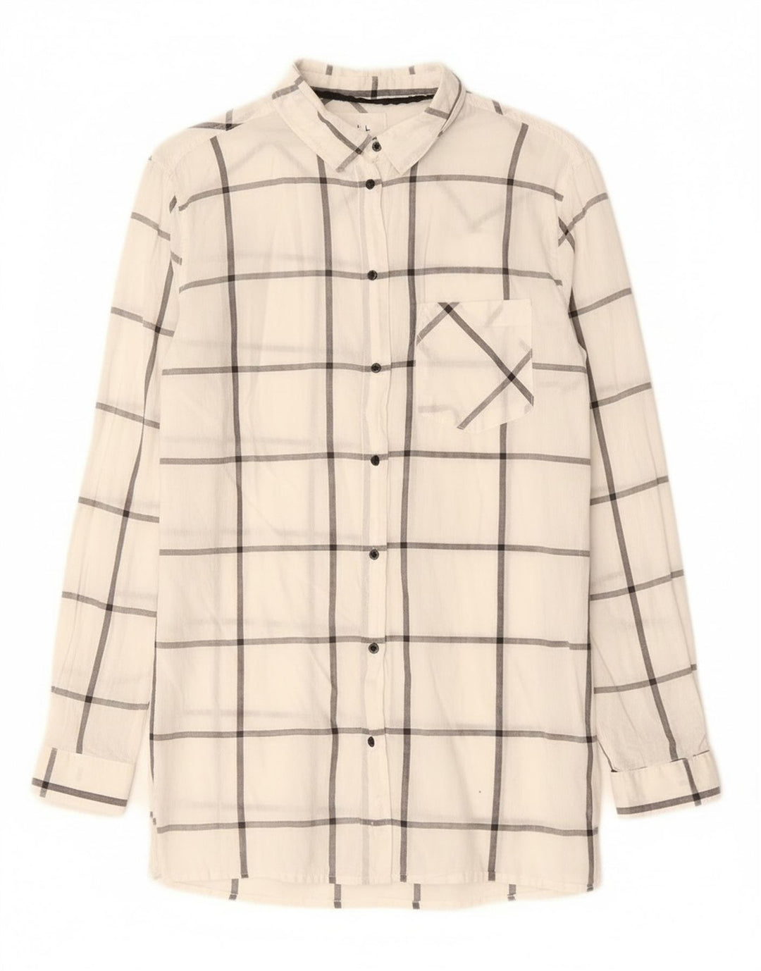 Camisa Brugi para mujer UK 44 Algodón a cuadros blanco mediano