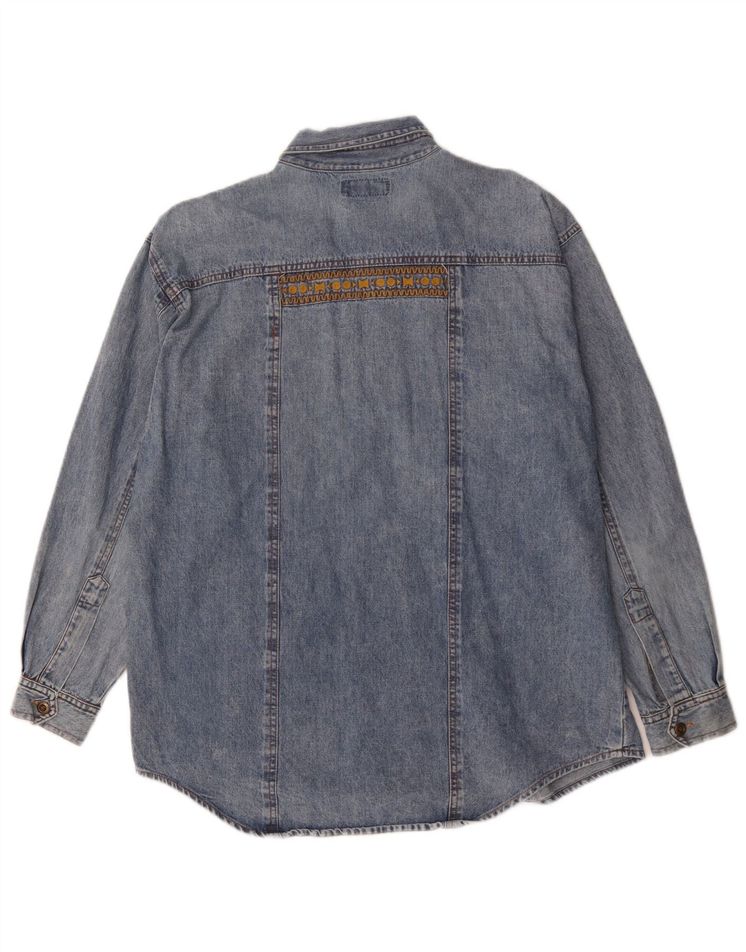 Camisa vaquera vintage para hombre azul grande